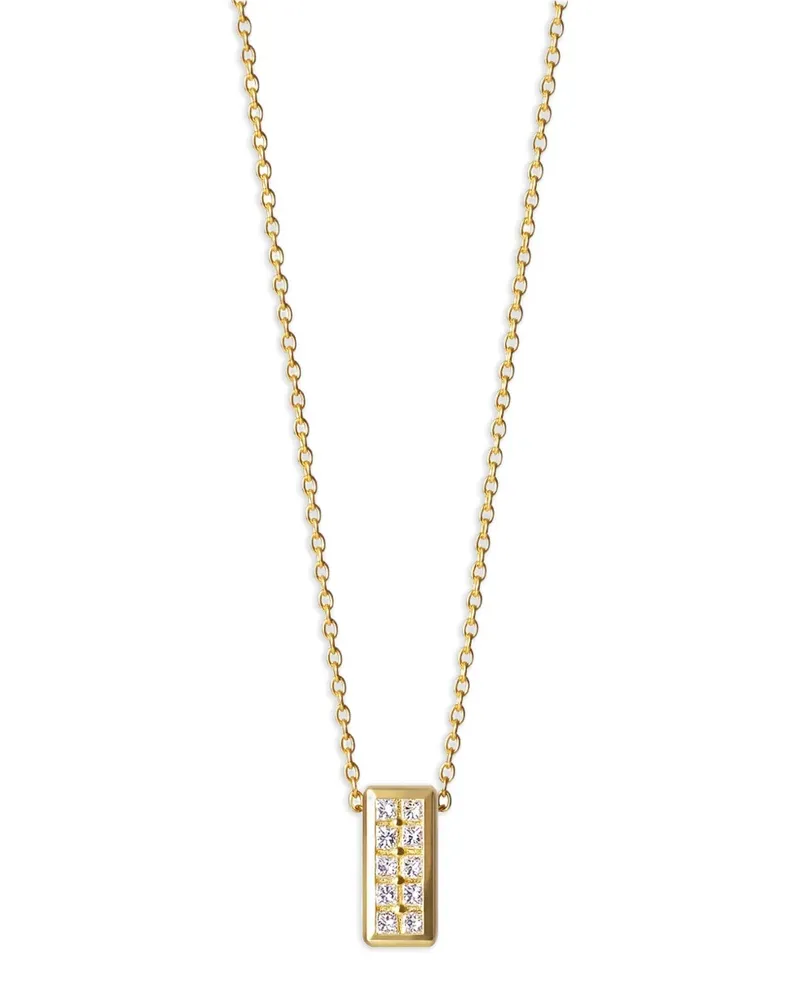 SHIHARA brick-pendant diamond necklace - Gold Gold