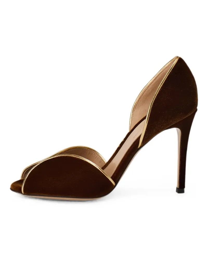 Gianvito Rossi Peeptoe-Pumps aus Samt - Braun Braun
