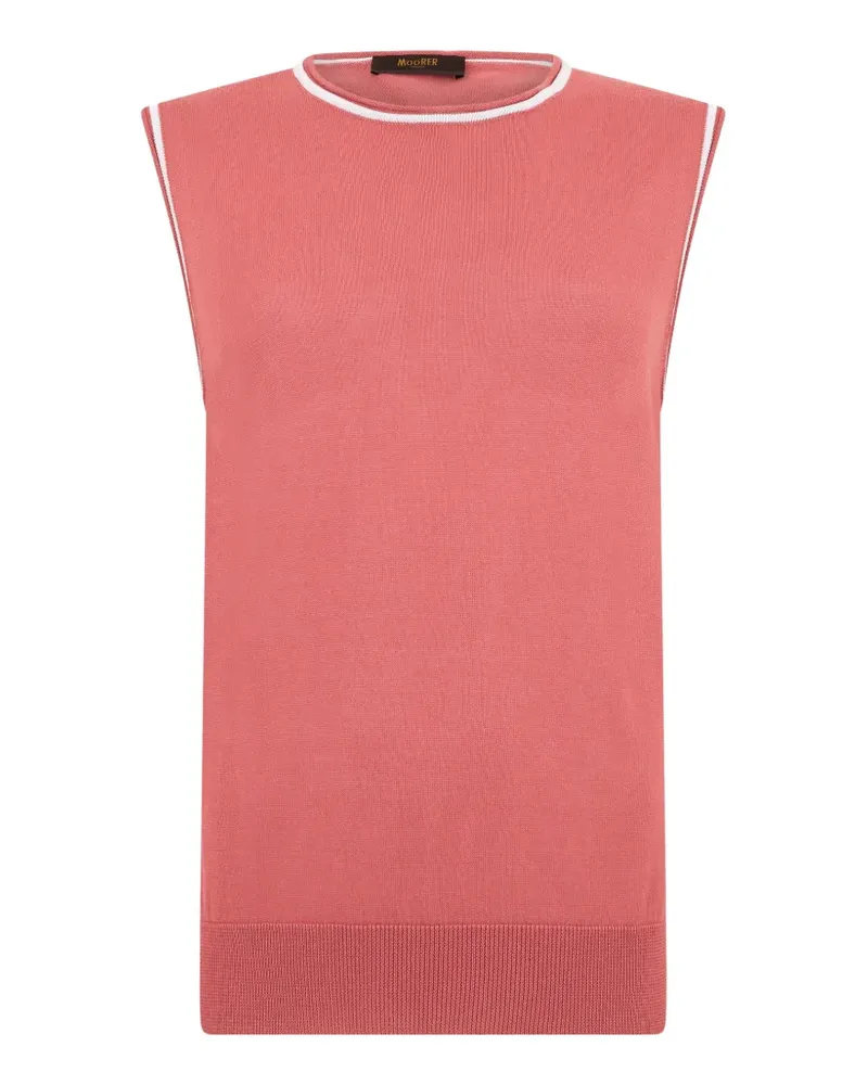 MOORER sleeveless contrast-trim sweater - Rosa Rosa