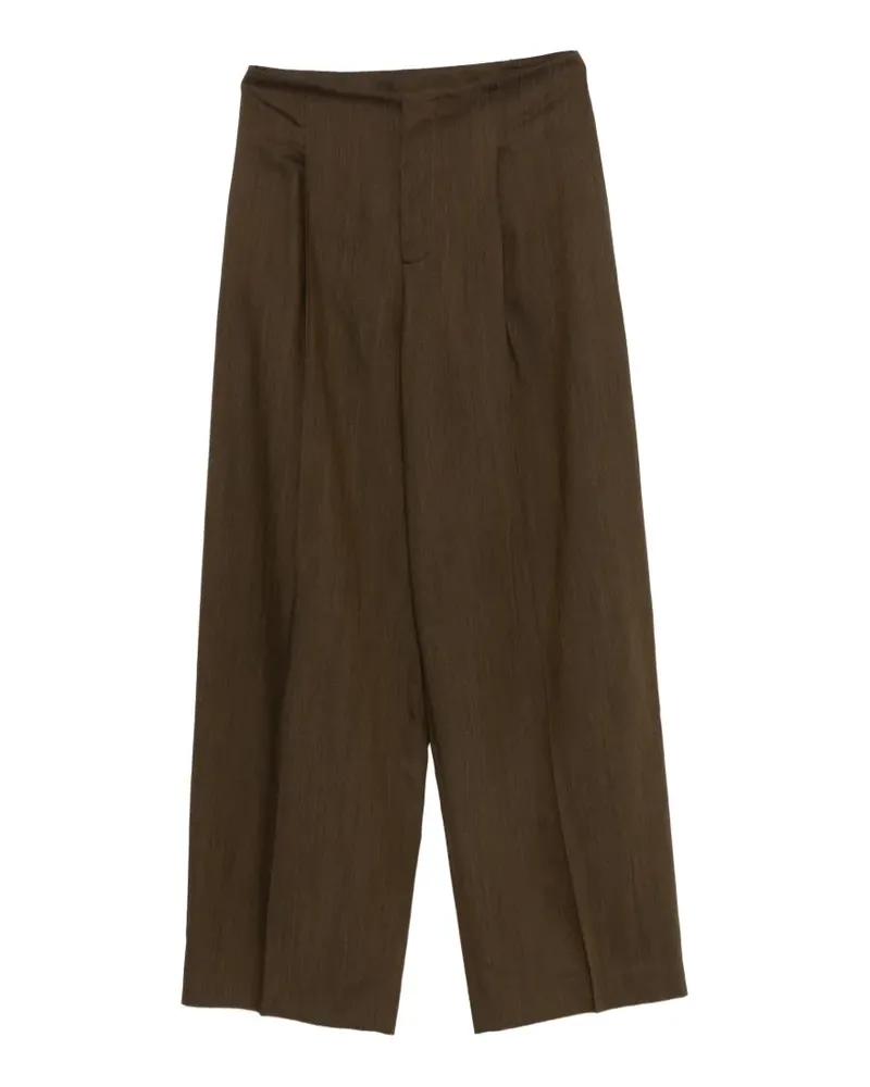Alberta Ferretti Wide-Leg-Hose mit Bundfalten - Braun Braun