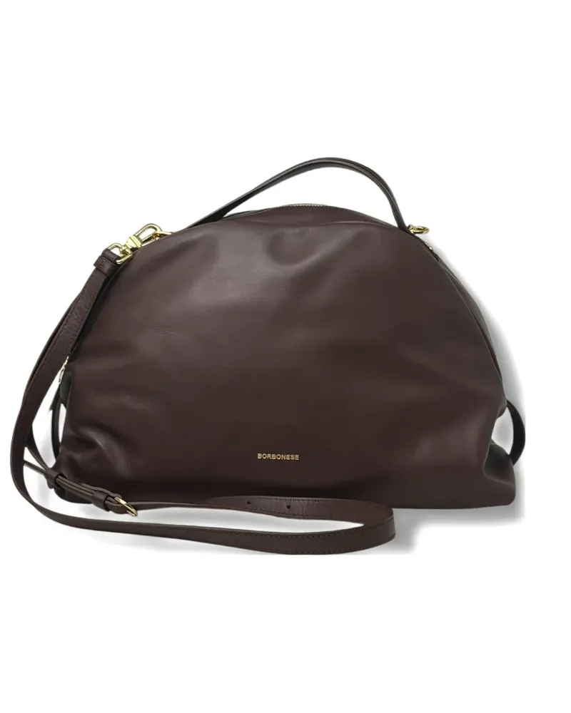 Borbonese Kleine Bowler Tote Bag - Braun Braun