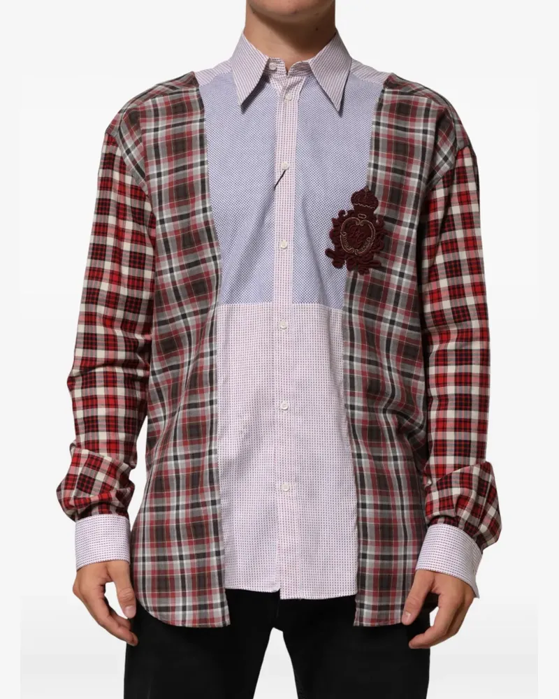 Dolce & Gabbana patchwork checkered shirt - Rot Rot