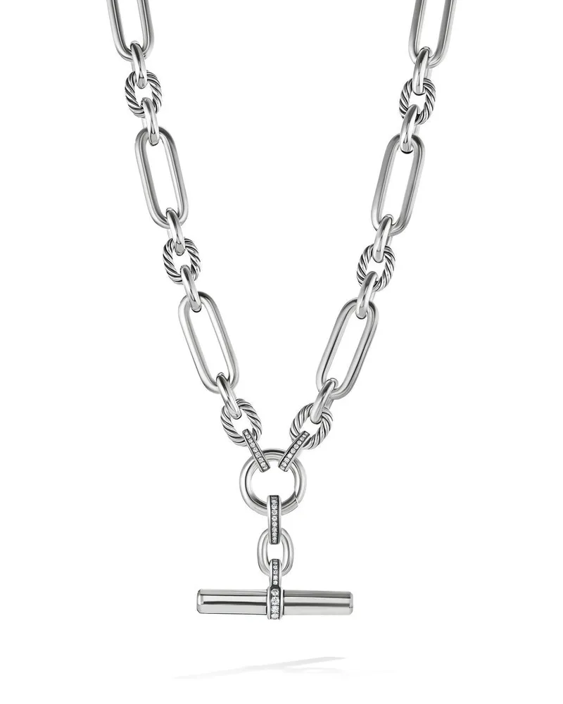 David Yurman Lexington Halskette aus Sterlingsilber mit Diamant (9,8mm Silber