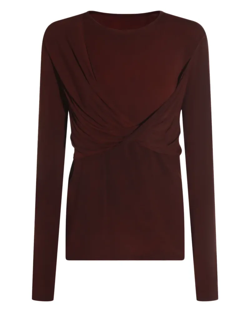 Uma Wang Drapiertes Top mit Twist-Detail - Rot Rot
