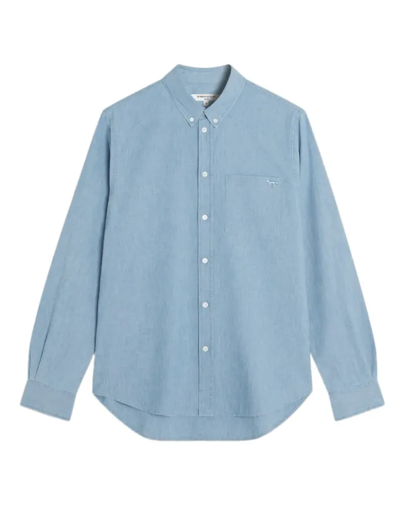 Kitsuné pocket embroidered shirt - Blau Blau