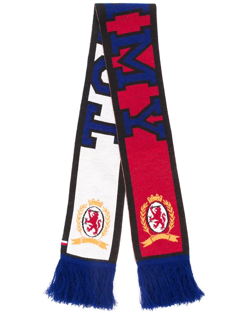 Tommy Hilfiger Wollschal im Fußball-Look - Blau Blau