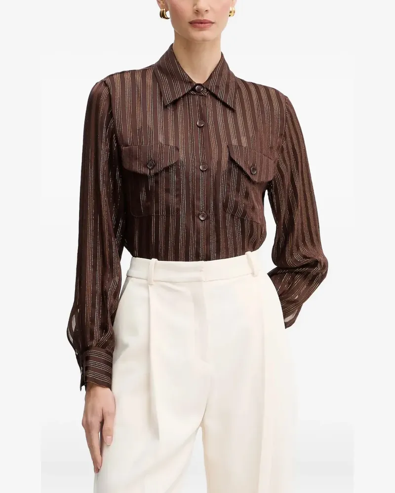 Luisa Spagnoli Limbo buttoned-striped shirt - Braun Braun