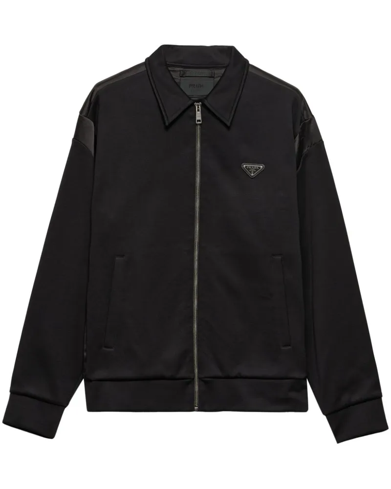 Prada Jacke mit Satinbesatz - Schwarz Schwarz