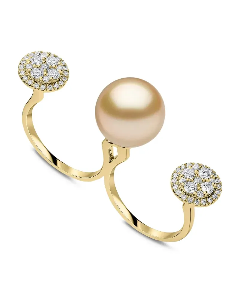 YOKO London Glitz pearl and diamond ring - Gold Gold