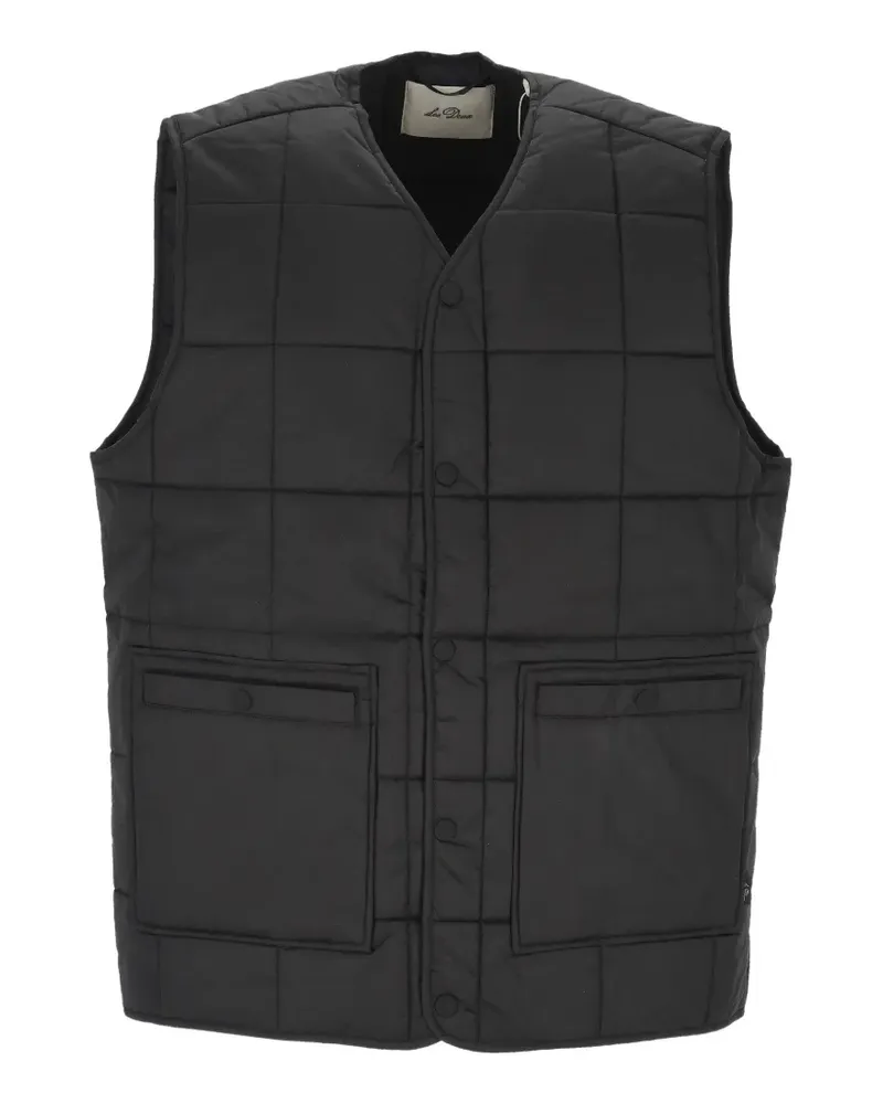 LES DEUX quilted gilet - Schwarz Schwarz