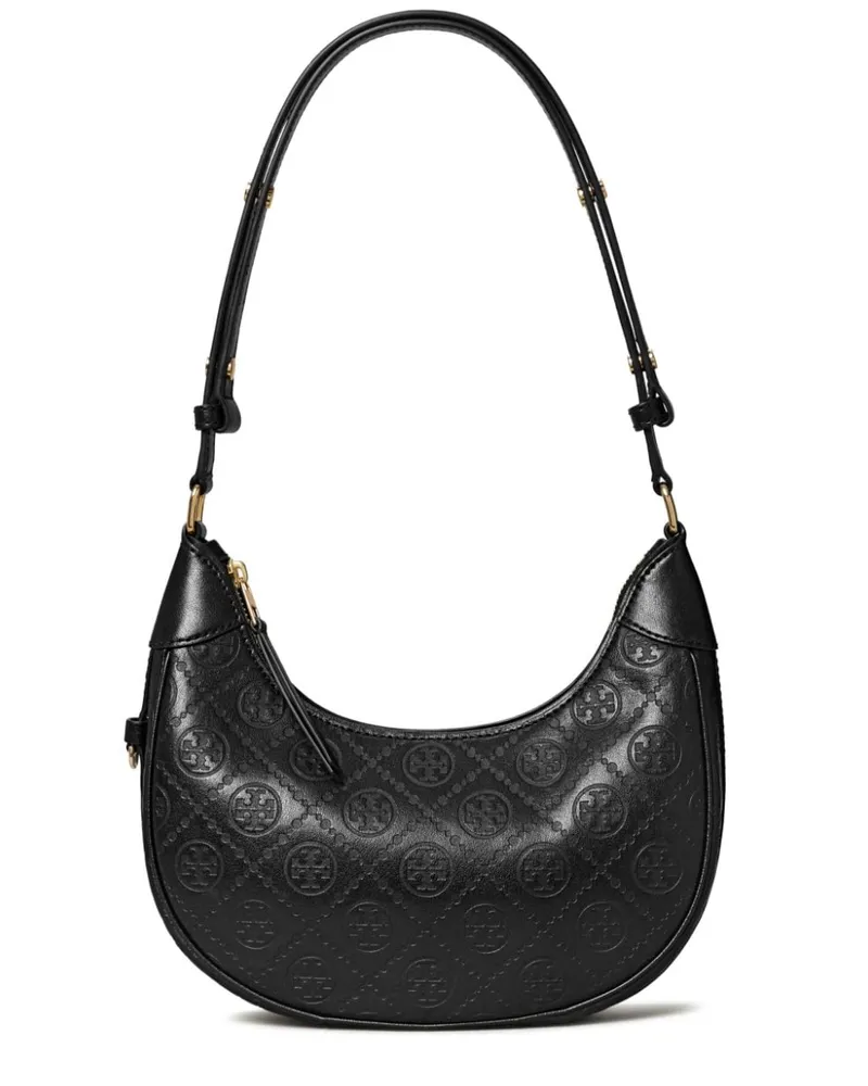 Tory Burch T Monogram Crescent Schultertasche - Schwarz Schwarz