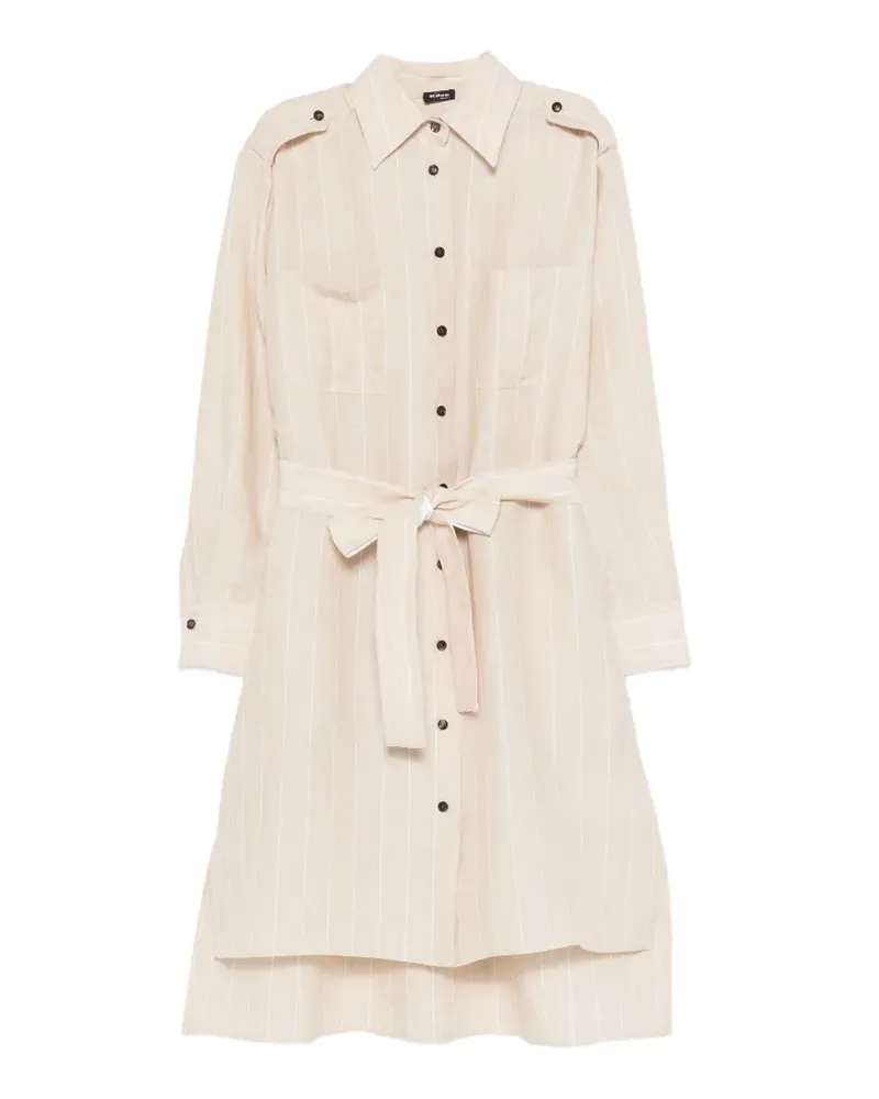 Kiton striped belted shirt dress - Nude Nude