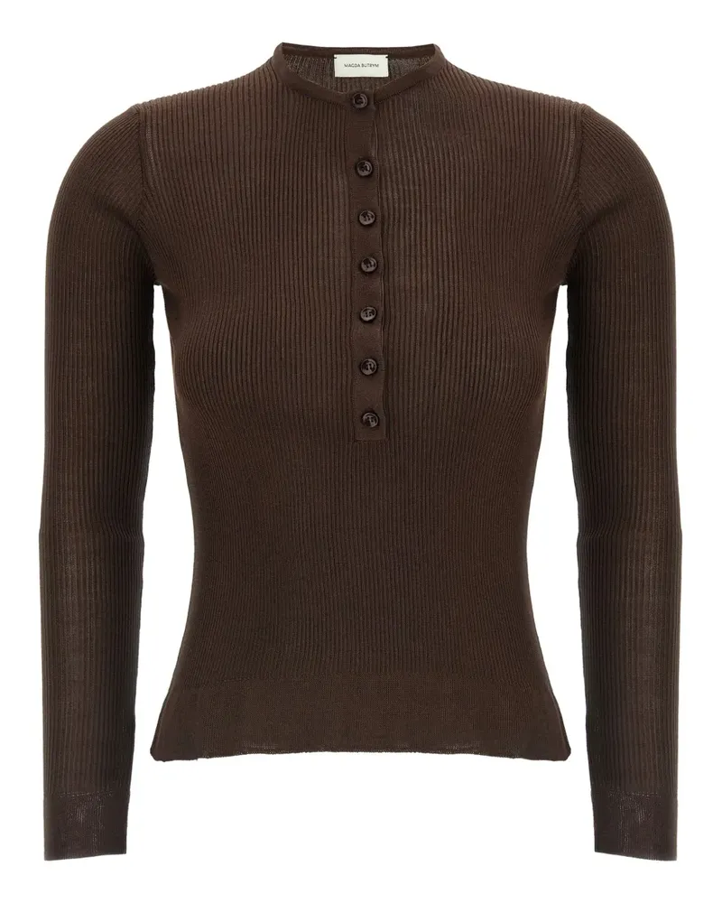 Magda Butrym Gerippter Pullover aus Seide - Braun Braun