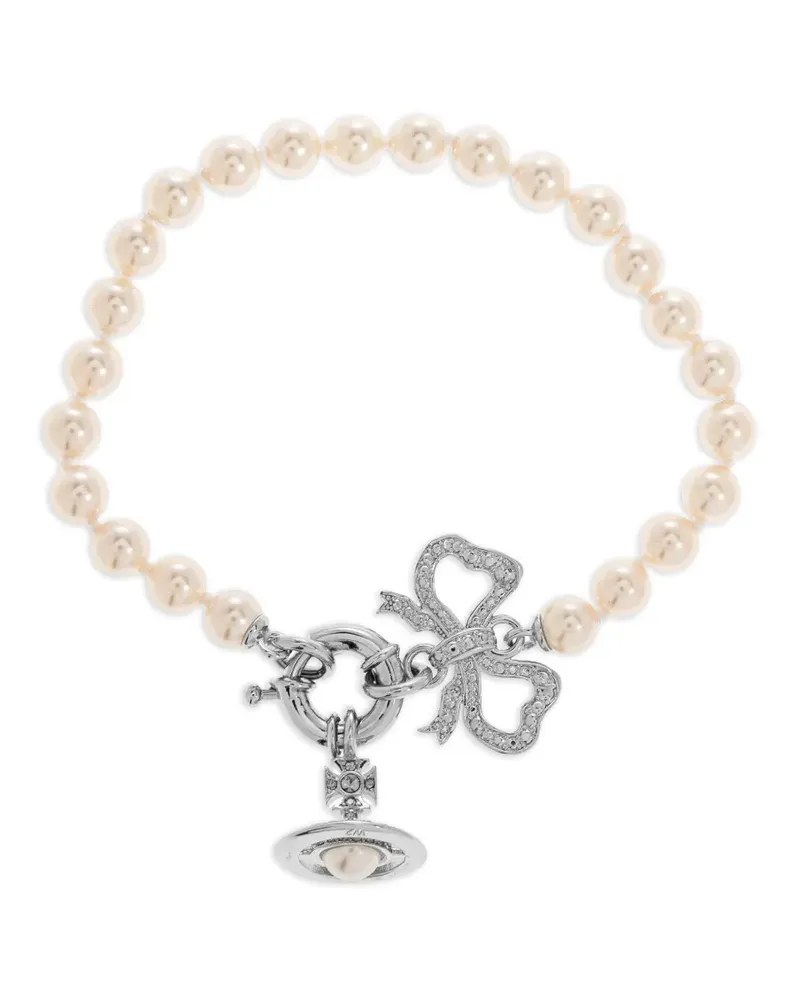 Vivienne Westwood pearl bow bracelet - Nude Nude