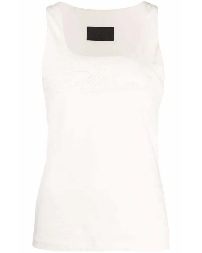 Philipp Plein Top mit Logo-Stickerei - Nude Nude