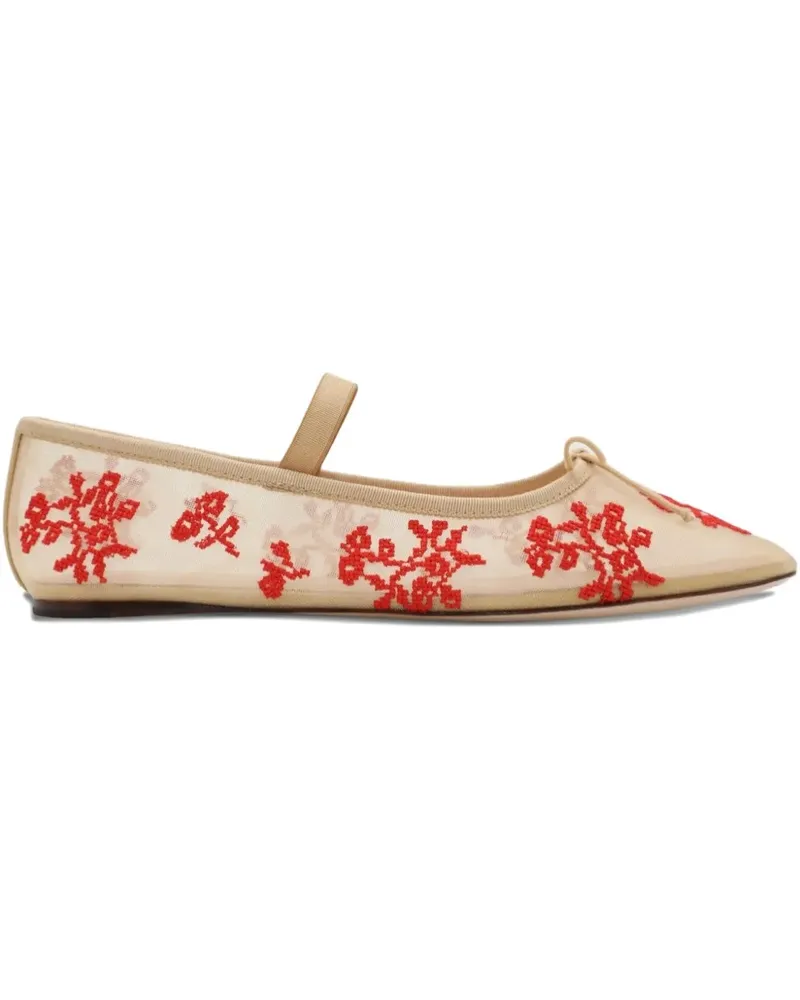 Loeffler Randall Leonie Ballerinas mit Stickerei - Nude Nude
