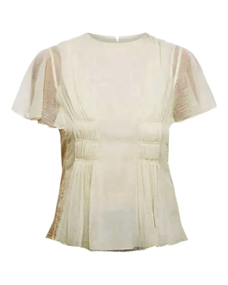 Chloé batwing-sleeve wool blouse - Nude Nude