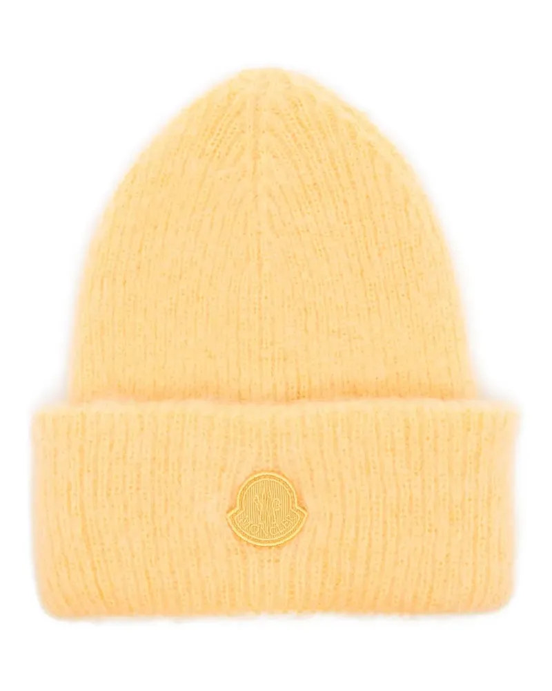 Moncler Beanie mit Logo-Patch - Gelb Gelb