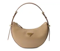 Arqué mini leather shoulder bag - Nude