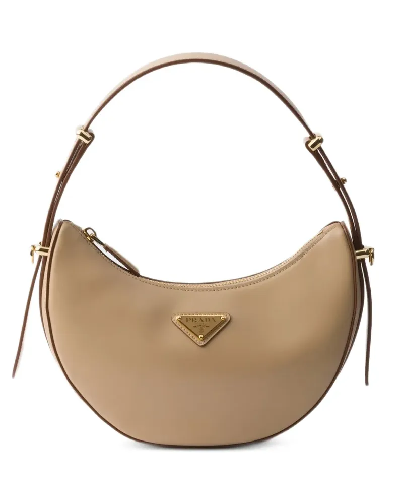 Prada Arqué mini leather shoulder bag - Nude Nude