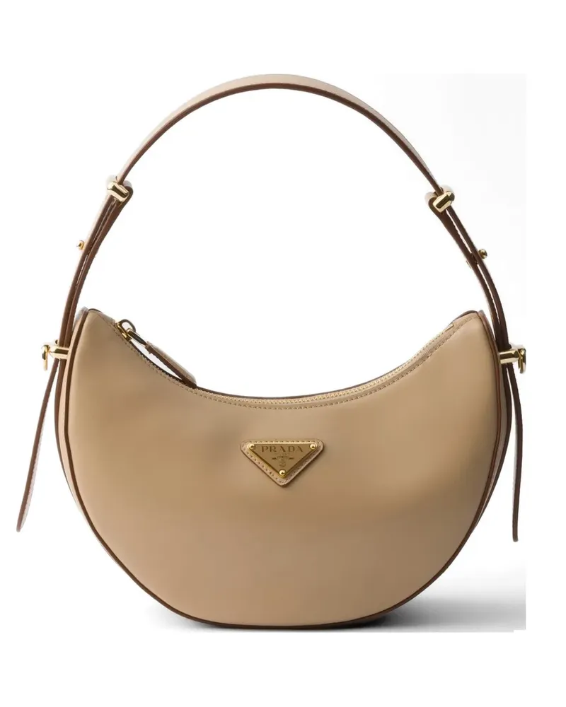 Prada Arqué mini leather shoulder bag - Nude Nude