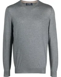 BARBA Fein gestrickter Pullover Grau