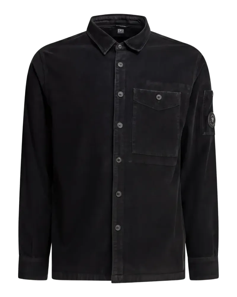 C.P. Company Lens-detail corduroy overshirt - Schwarz Schwarz