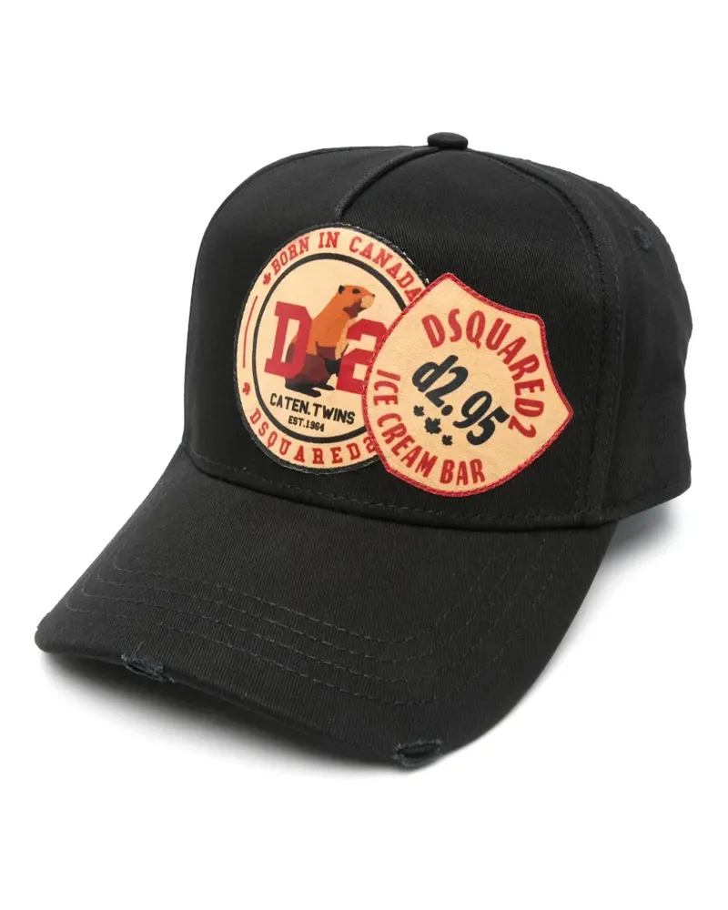 Dsquared2 Baseballkappe mit Logo-Patch - Schwarz Schwarz