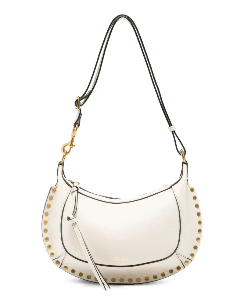 Isabel Marant Oskan Moon studded leather shoulder bag - Nude Nude
