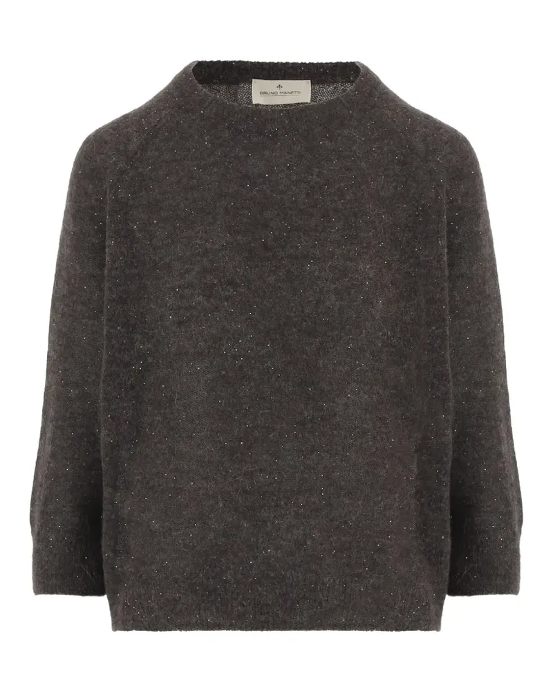 Bruno Manetti sequin-embellished crew-neck sweater - Grau Grau
