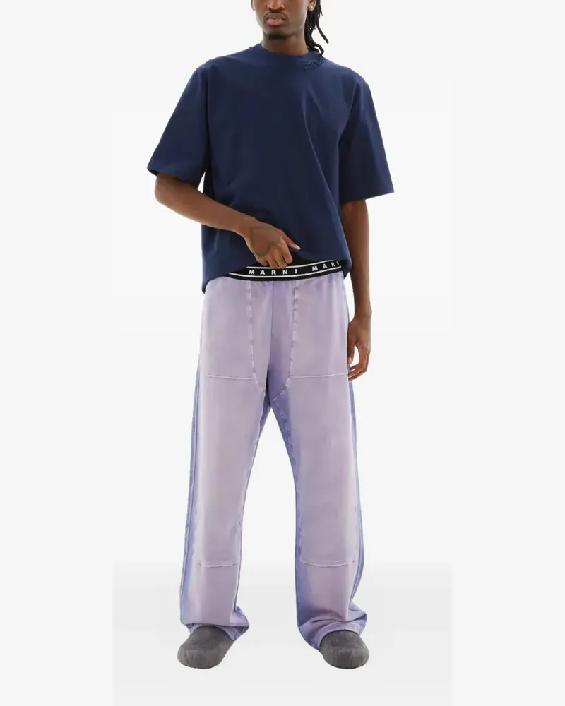 Marni Hose mit Logo-Bund - Violett Violett