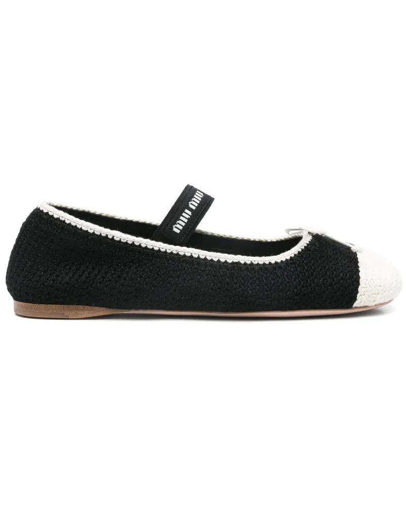 Miu Miu Gehäkelte Ballerinas - Schwarz Schwarz