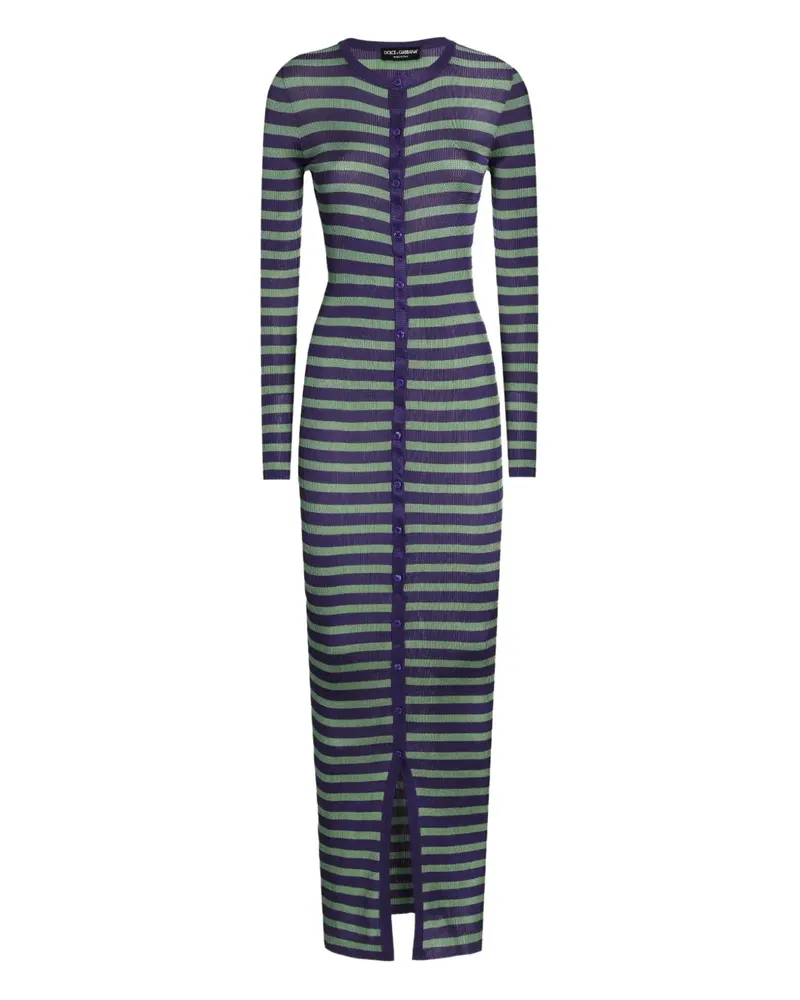 Dolce & Gabbana Gestreiftes Strickkleid - Grün Grün