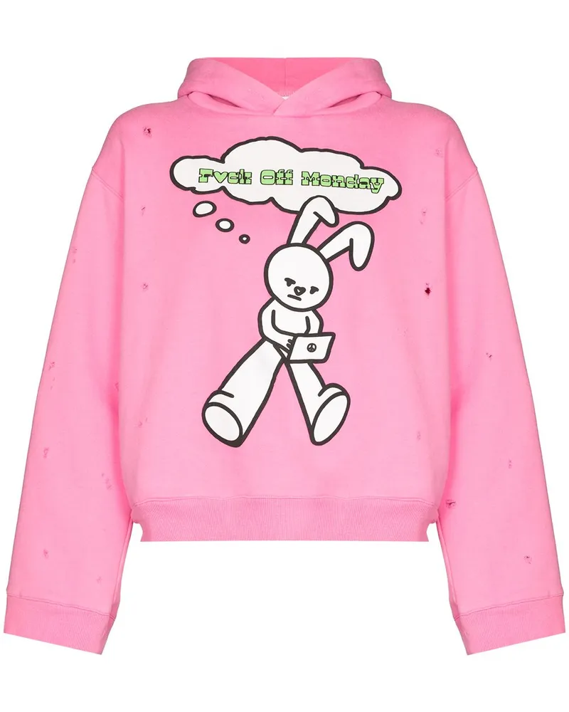 Natasha Zinko Monday Hoodie im Distressed-Look - Rosa Rosa