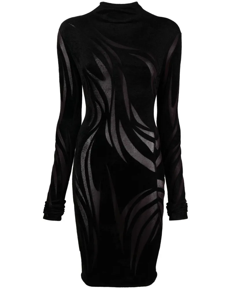 Thierry Mugler Minikleid aus Chenille Schwarz