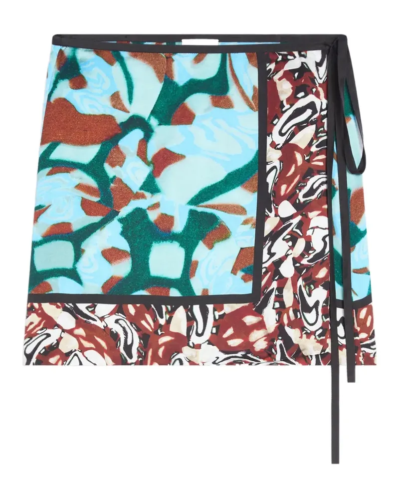 Dries van Noten Wickelrock mit Print - Blau Blau