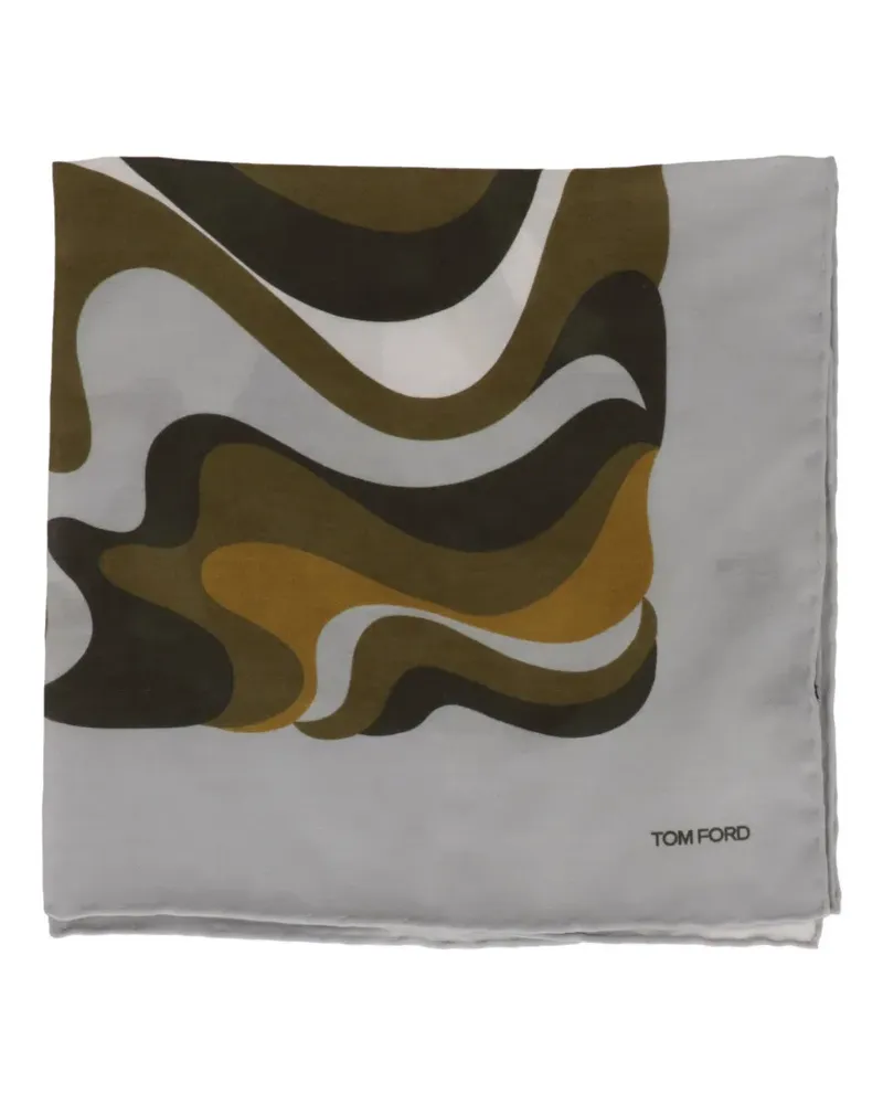 Tom Ford abstract-print pocket square - Grau Grau