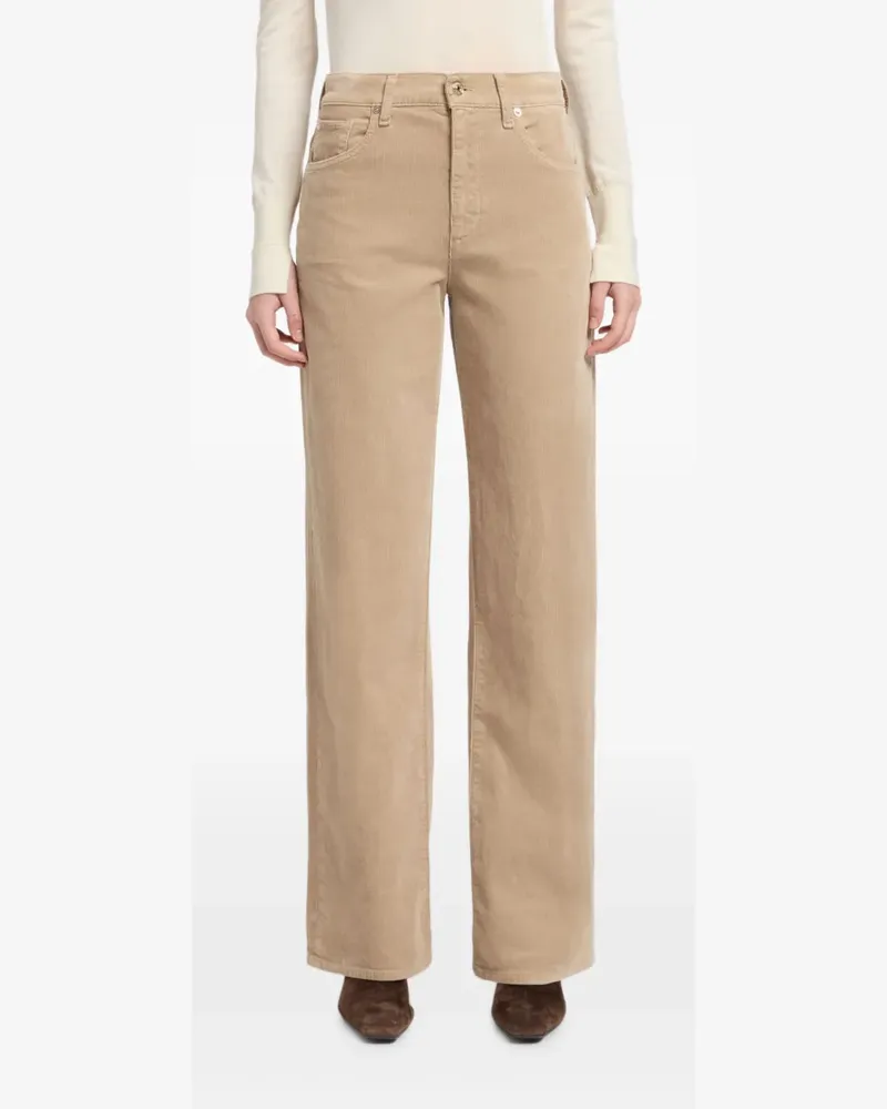 7 for all mankind corduroy wide-leg trousers - Nude Nude
