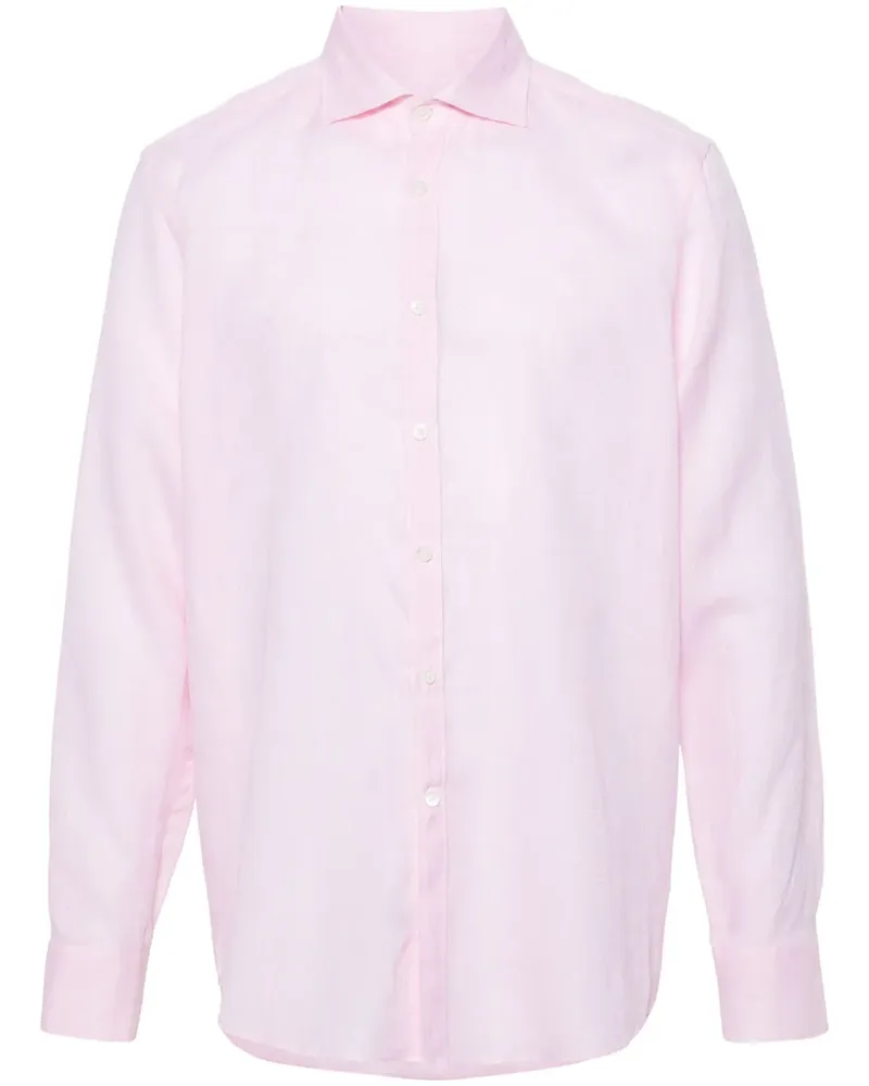 Canali Hemd aus Leinen - Rosa Rosa