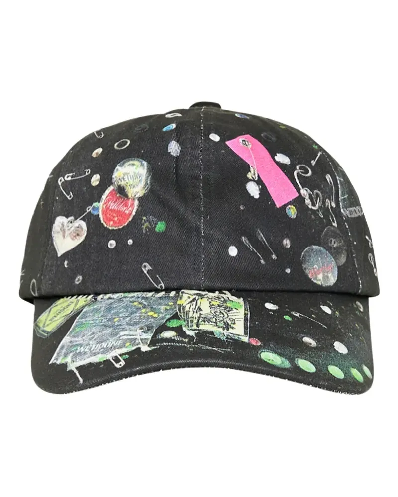 WE 11 DONE Trompe-L'Oeil printed baseball cap - Schwarz Schwarz