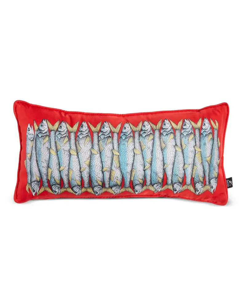 Fornasetti Kissen mit Sardinen-Print - Rot Rot