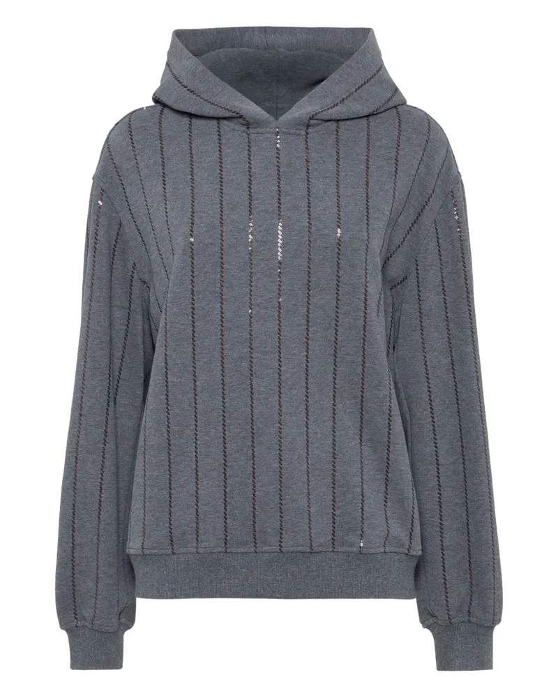 Brunello Cucinelli Hoodie mit Pailletten - Grau Grau