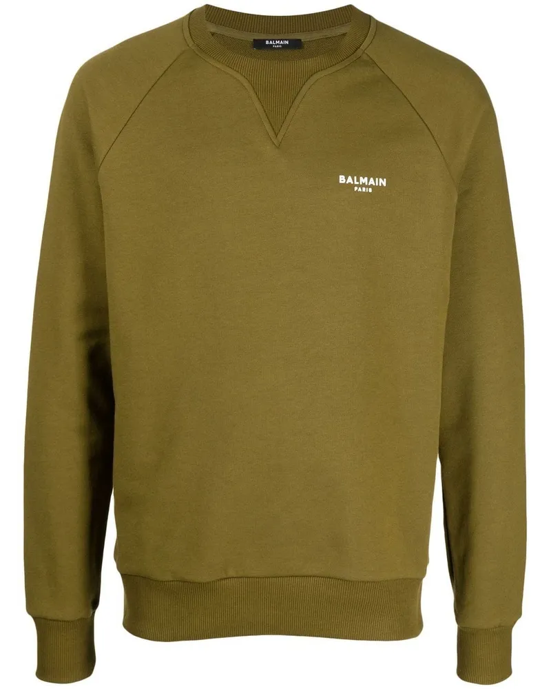 Balmain Sweatshirt mit Logo-Print - Grün Grün