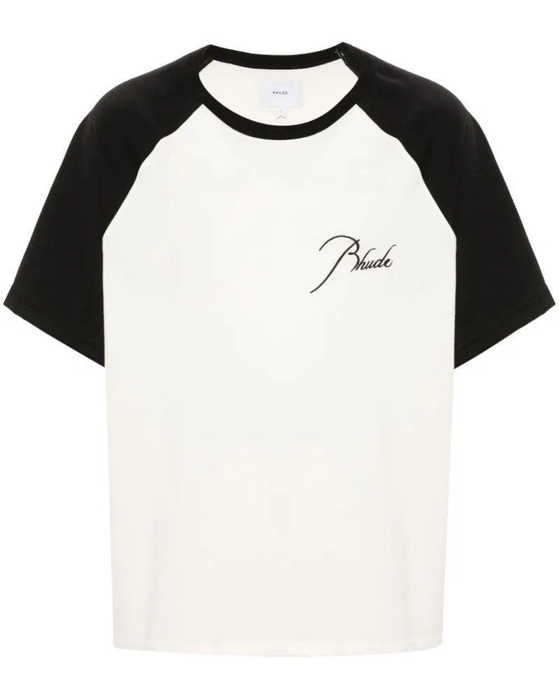 RHUDE T-Shirt mit Raglanärmeln Nude