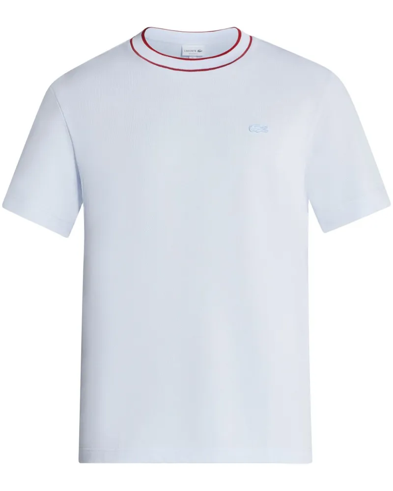 Lacoste Pikee-T-Shirt mit gestreiftem Kragen - Blau Blau