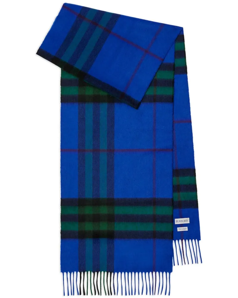 Burberry Karierter Schal aus Kaschmir - Blau Blau