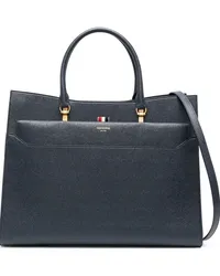 Thom Browne Duet Shopper aus strukturiertem Leder Blau