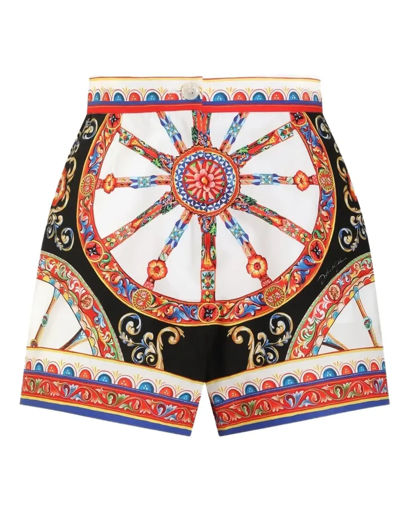 Dolce & Gabbana Shorts mit Carretto-Print - Weiß Weiß