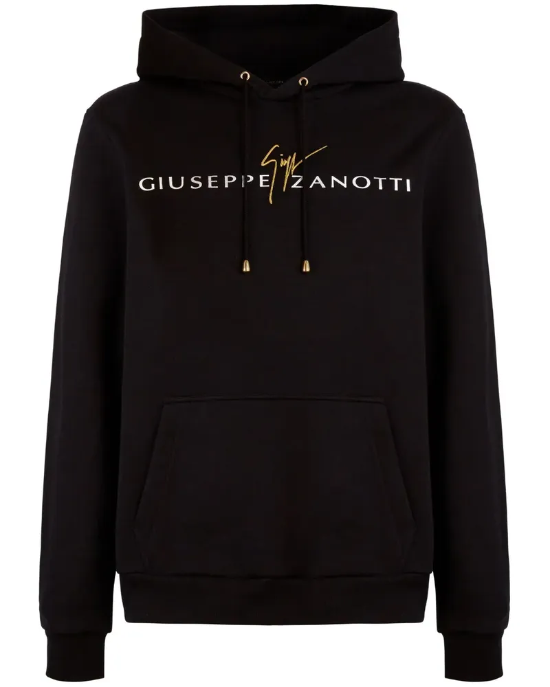 Giuseppe Zanotti Hoodie mit Logo-Print - Schwarz Schwarz