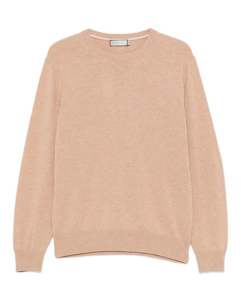 Canali Pullover mit geripptem Besatz - Nude Nude